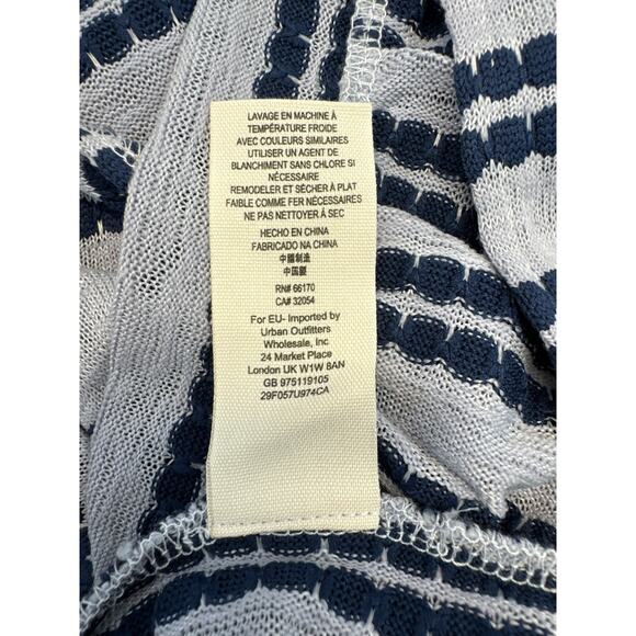 Free People Sleeveless Navy Lace & Stripe Print Zip Back Top women sz S - Picture 8 of 8